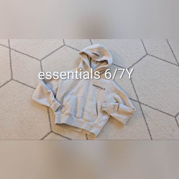 Essentials 6-7Y Light Gray Kids Sweatshirt Hoodie - Picture 1 of 10